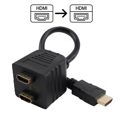 ADAPTADOR 1 ENTRADA HDMI MACHO P/ 2 SAÍDAS HDMI FÊMEA