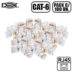 CONECTOR PLUG RJ45 - CAT6 - (PCT C/ 100 UN.) REF. RJ45