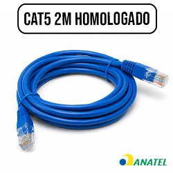 CABO DE REDE PATCH CORD CAT5 b 2M (HOMOLOGADO) MOD:
