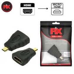 ADAPTADOR HDMI FÊMEA P/ MICRO HDMI MACHO (BLISTER)