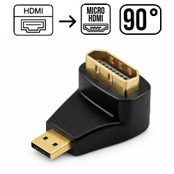 ADAPTADOR HDMI FÊMEA P/ MICRO HDMI MACHO 90° (BLISTE