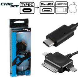 ADAPTADOR TYPE C P/ V8 / IPHONE / IPHONE 4