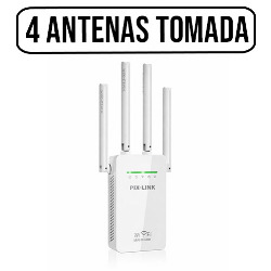REDE REPETIDOR ROTEADOR 4 ANTENAS TOMADA WIFI PIX LIN