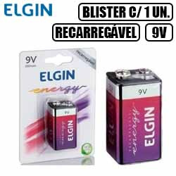 EN1. PILHA RECARREGÁVEL BATERIA 9V (BLISTER 1 UN.) ELGI