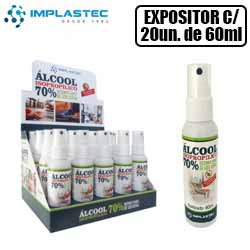 UDL. ÁLCOOL SPRAY 60ML C/ EXPOSITOR (KIT C/ 20 UN.)