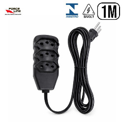 EN. EXTENSÃO 3 TOMADAS 1M PRETO (BLISTER)