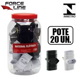EN. ADAPTADOR TOMADA 3 ENTRADAS (POTE C/ 20 UN.) 10A