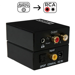 ADAPTADOR CONVERSOR ÁUDIO ÓPTICO P/ RCA REF. ES-09
