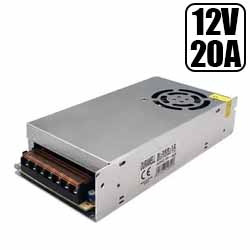 CFTV. FONTE ALIMENTAÇÃO CHAVEADA 12V-20A BIVOLT REF.