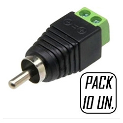 CFTV. CONECTOR PLUG RCA MACHO BORNE REF. CO-08 (PAC