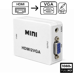 ADAPT. MINI CONVERSOR HDMI P/ VGA C/ AUDIO P2 REF. ES