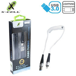 CABO CEL/DADOS ESPIRAL P/ IPHONE 1.2M USB 3.0 MOD.XC-