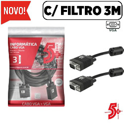 CABO DE VIDEO VGA a 3M C/ FILTRO MACHO / MACHO - PRE