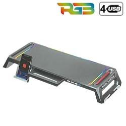 S.SUPORTE P/ MONITOR GAMER C/ RGB C/ HUB (1 USB 3.0