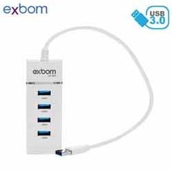 HUB USB 3.0 4 PORTAS UH-30A (BLISTER) BRANCO EXBO