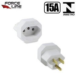 EN. ADAPTADOR TOMADA 15A TRIPOLAR MACHO ANTIGO P/ FE