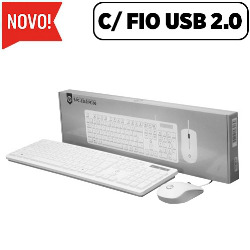 TECLADO E MOUSE COM FIO OFFICE BRANCO REF. BPC-8269/