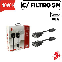 CABO DE VIDEO VGA b 5M C/ FILTRO MACHO / MACHO - (BO