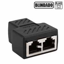 ADAPTADOR EMENDA RJ45 "Y" 1 FEMEA P/ 2 FEMEAS BLINDA