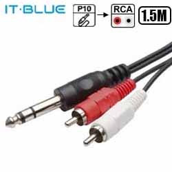 CABO P10 MACHO P/ 2 RCA 1.5M REF. LE-1010