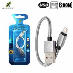 CABO CEL/DADOS P/ IPHONE 0.20CM NYLON (BLISTER) MOD. X
