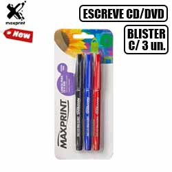 MDP. CANETA P/ CD E DVD MAXPRINT C/ 3 CORES - PONTA F