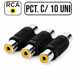 ADAPTADOR EMENDA RCA TRIPLA FEMEA (PCT C/ 10 PEÇAS)