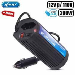 AT. INVERSOR DE VOLTAGEM 12V P/ 110V 200W + 1 SAIDA USB 3