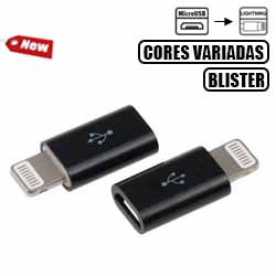 ADAPTADOR V8 P/ IPHONE (BLISTER - CORES VARIADAS) RE