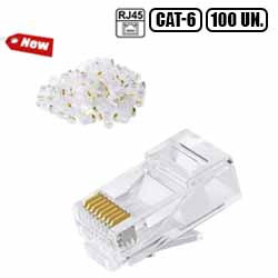 CONECTOR PLUG RJ45 - CAT6 - (PCT C/ 100 UN.) REF. RD-1