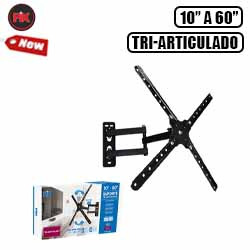 S.SUPORTE P/ TV TRI-ARTICULADO - 10 A 60 - PRET