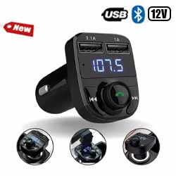 AT. ADAPT. BLUETOOTH P/ AUTOS LIG. SAÍDA 12V C/ 2 USB +
