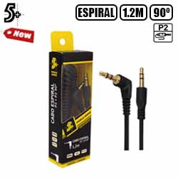 CABO P2 P2 1.2M ESPIRAL C/ 1 PONTA 90 GRAUS (BLISTER)