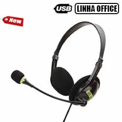 FONE C/ MIC. OFFICE USB C/ CONTROLE DE VOLUME REF. S