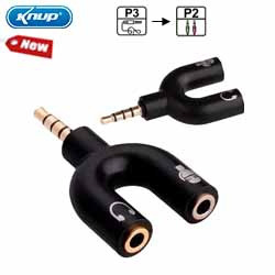 ADAPTADOR P3 MACHO P/ 2 P2 FÊMEA (FONE E MIC.) REF. KP-