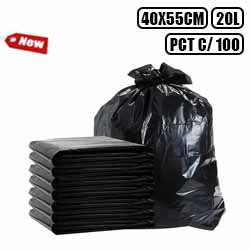 UDL. SACO DE LIXO 20L PRETO 40 X 55CM - 0,02M (PCT.C/