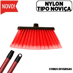 UDL. VASSOURA PLASTICA POP C/ CABO - TIPO NOVIÇA