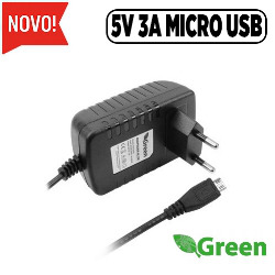 FONTE TOMADA 5V 3A (CONEXÃO V8 - MICRO USB) - RO