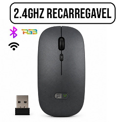 MOUSE SEM FIO 2.4GHZ BATERIA RECARREGAVEL SILEN