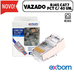 CONECTOR PLUG RJ45 - CAT7 *VAZADO* (C/ 40 UN.BOX) R