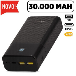 EN. POWER BANK 30.000MAH (SAÍDAS USB,TYPE-C, IPHONE,V8)