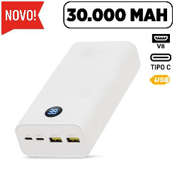 EN. POWER BANK 30.000MAH (SAÍDAS USB,TYPE-C, IPHONE,V8)