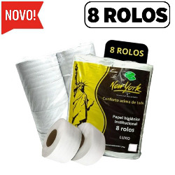 UDL. PAPEL HIG. ROLAO 8 ROLOS BRANCO NEW YORK