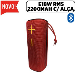 CAIXA DE SOM BLUETOOTH e18W RMS 2200MAH C/ ALÇA REF.