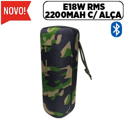 CAIXA DE SOM BLUETOOTH e18W RMS 2200MAH C/ ALÇA REF.