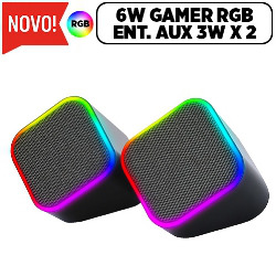 CAIXA DE SOM 6W GAMER D-GP201 LED RGB