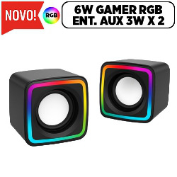 CAIXA DE SOM 6W GAMER D-GP202 LED RGB