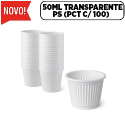 UDL. COPO DESCARTÁVEL 50ML TRANSPARENTE PS (PCT C/