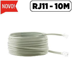 CABO DE TELEFONE LISO C/ RJ11 - 10M - CINZA (BLISTER)