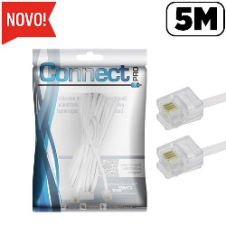 CABO DE TELEFONE LISO C/ RJ11 - 5M - BRANCO (BLISTER)